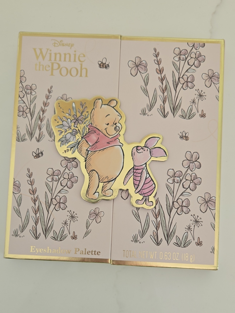 Disney Winnie the Pooh Pink & Gold Floral Eyeshadow Palette NEW